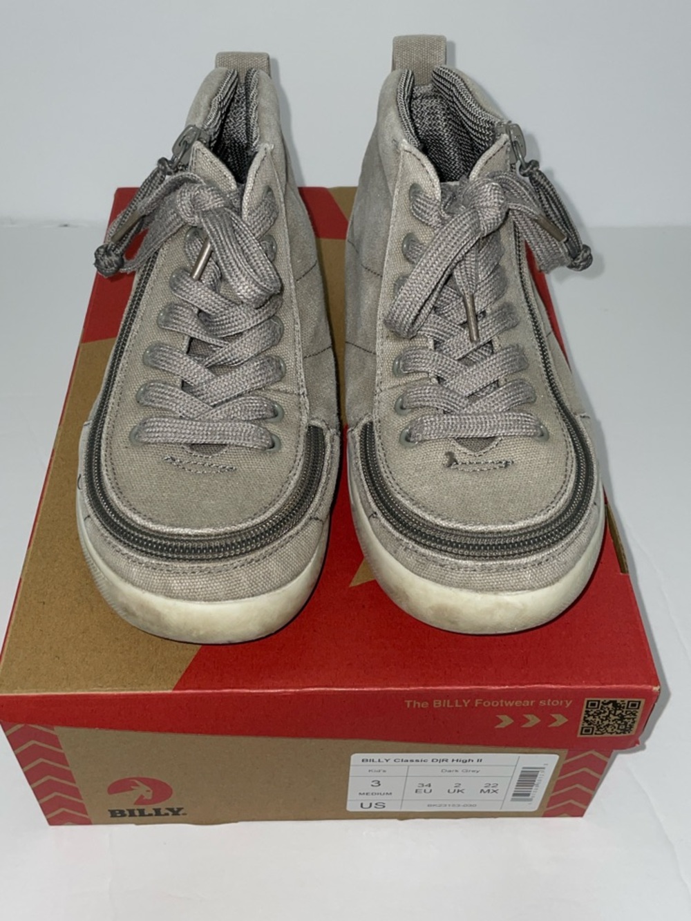 Kids High-Top Sneakers in Light Gray by BILLY